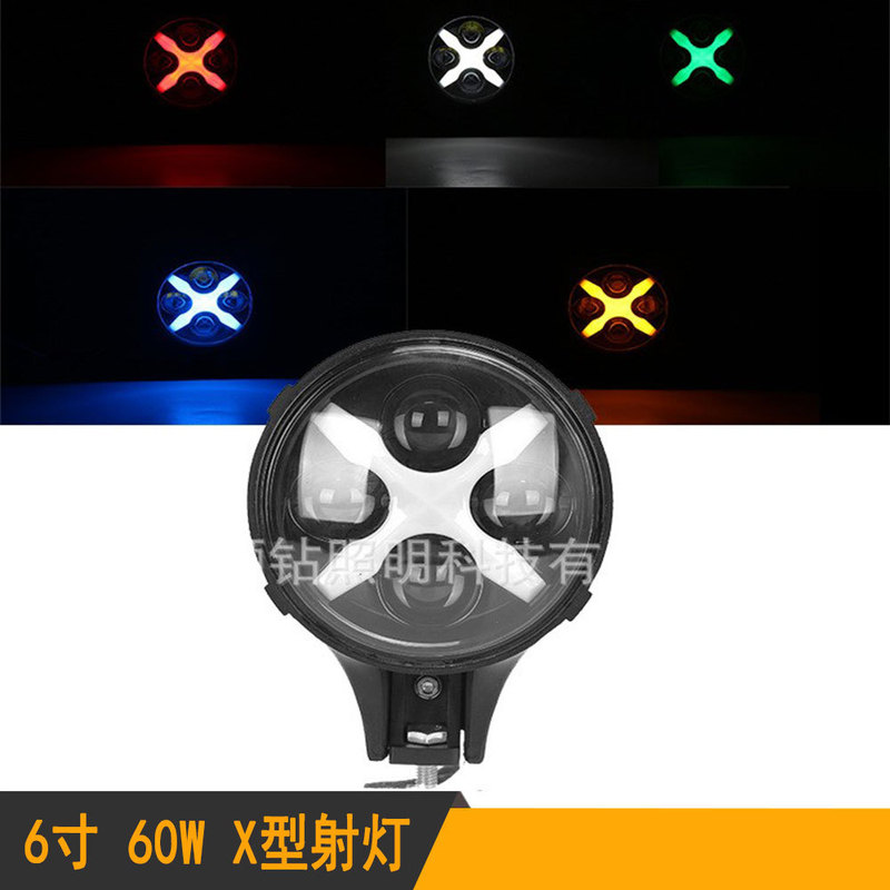 Suitable for Jeep Wrangler 6inch Car A-Pillar Spotlight Off-Road Modified Searchlight Car Led Headlight Xx Daytime Running Light