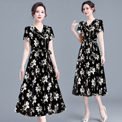 连衣裙2025新款夏季时尚修身韩版简约中老年裙子特价连衣裙胖妹妹