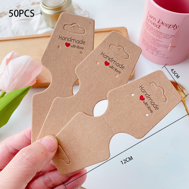 Spot transfronterizo con tarjeta de embalaje adhesivo anillo de pelo collar pulsera joyería doble plegable joyería tarjeta de visualización de papel tarjeta mayorista image 4