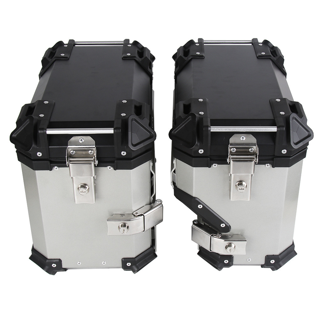 35L derecha ocultar caja lateral de escape universal motocicleta aleación de aluminio impermeable anticolisión viaje camping caja esencial negro