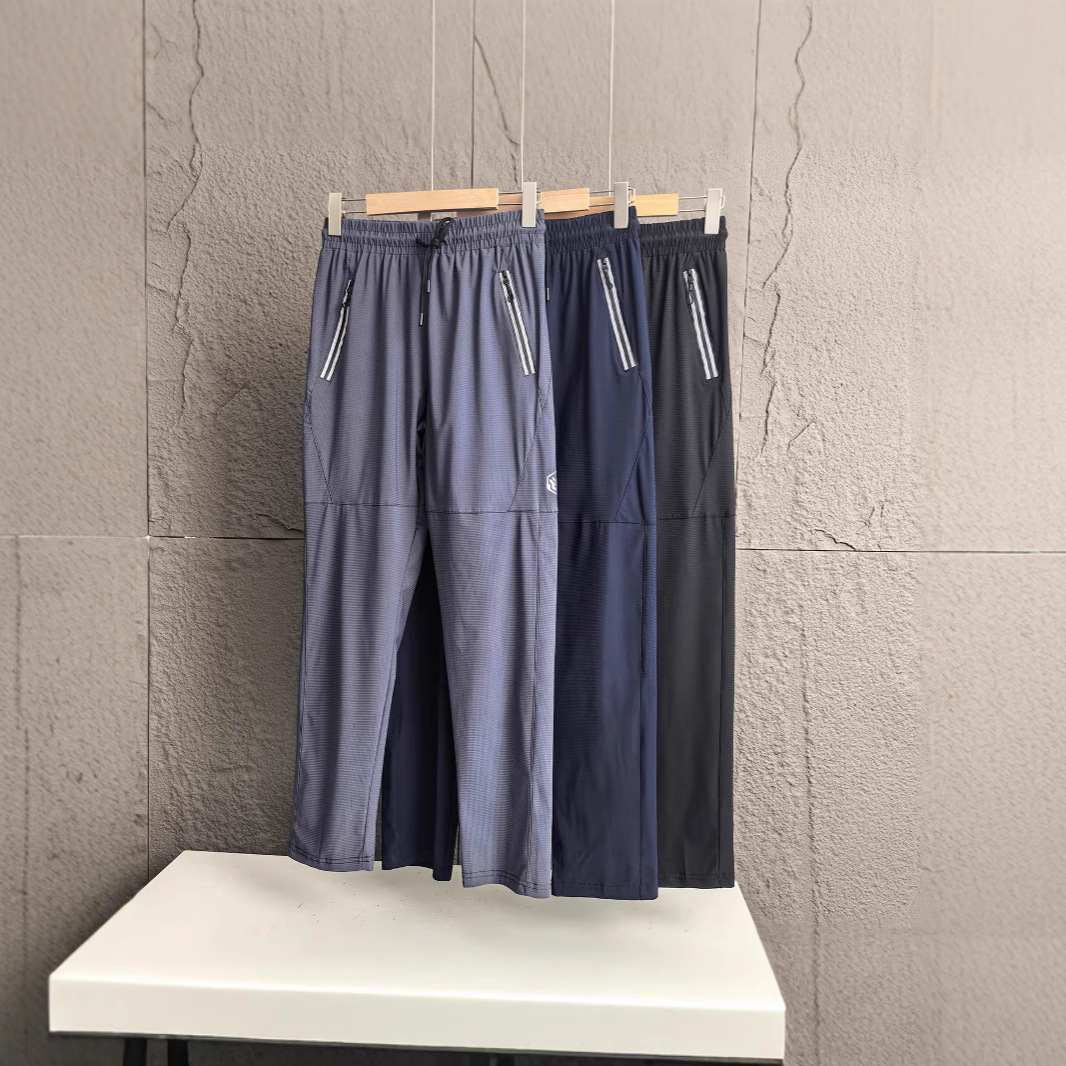 Outdoor Lightweight! Breathable Quick-Drying Four-Way Stretch Hiking Hiking Casual Pants Summer Men's Elastic Waist Thin Pants