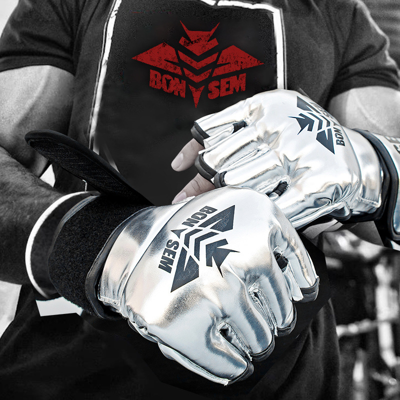 Half Finger Boxing Gloves Sanda Fighting UFC Boxing Gloves Adult Fighting Training MMA Boxing Sandbag Muay Thai Boxing Gloves Factory