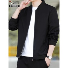 啄木鸟男士外套2025新款春秋季宽松休闲商务行政夹克爸爸上衣服K