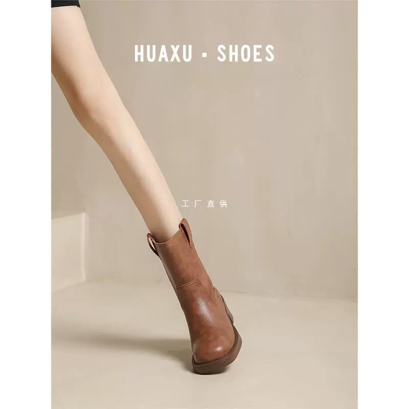 Ретро маленький британский стиль толстый фон плюс бархатные короткие сапоги женский 2024 Осень супер крутой сапоги Мартин коричневый сапоги Челси