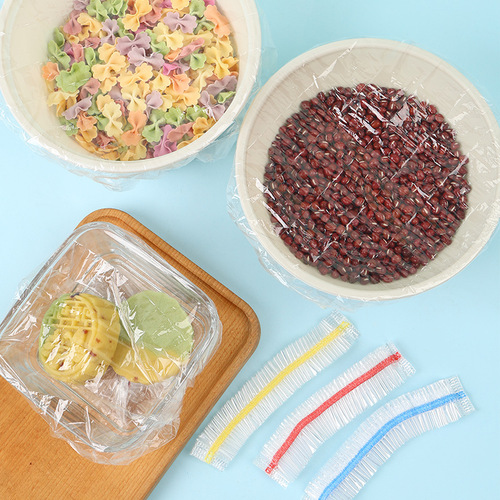 Disposable food-grade plastic wrap, household refrigerator wrap with adjustable elastic opening, no-tear, thickened model