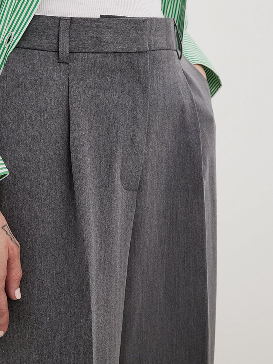 Pantalones de trajes de piernas anchas sueltas transfronterizas Europa y los Estados Unidos 2026 primavera y verano nuevo temperamento clásico recto pantalones de trajes de cintura alta image 5