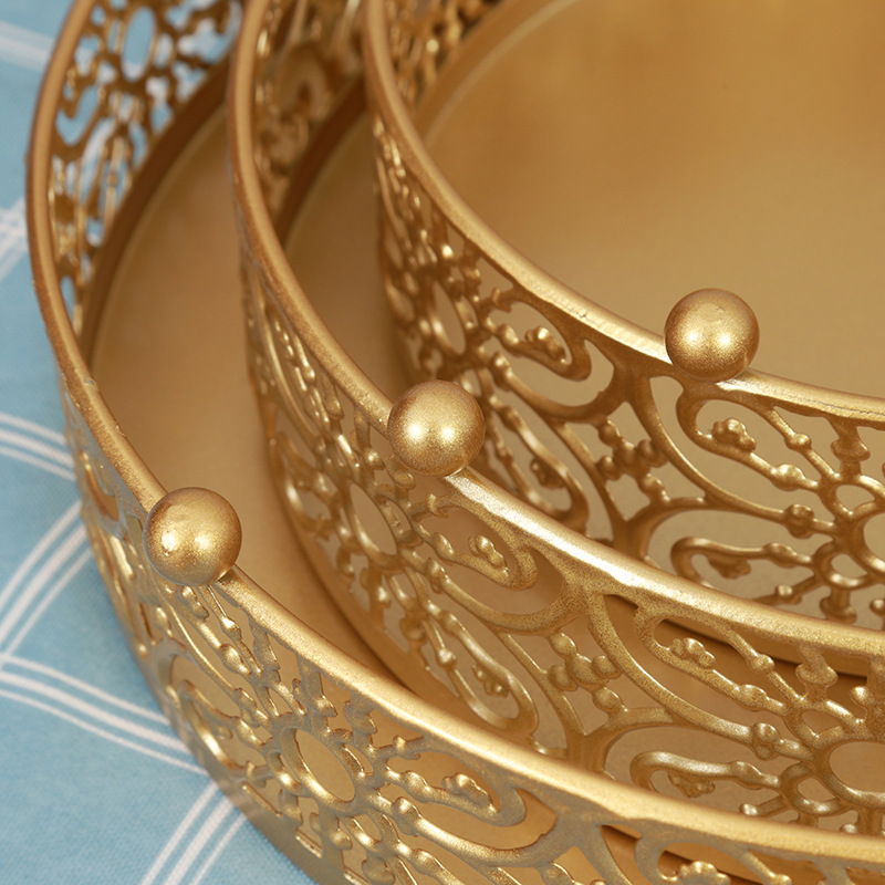 Decoración de Mesa de la boda de estilo europeo apoyos Pastel redondo Placa de hierro de alta pierna estante de la torta plato de fruta bandeja de postre