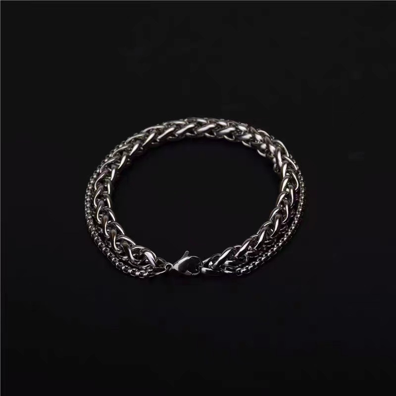 Titanium Steel Material Hip-Hop Geometric Titanium Steel Men's Bracelets Men's Chain Bracelets