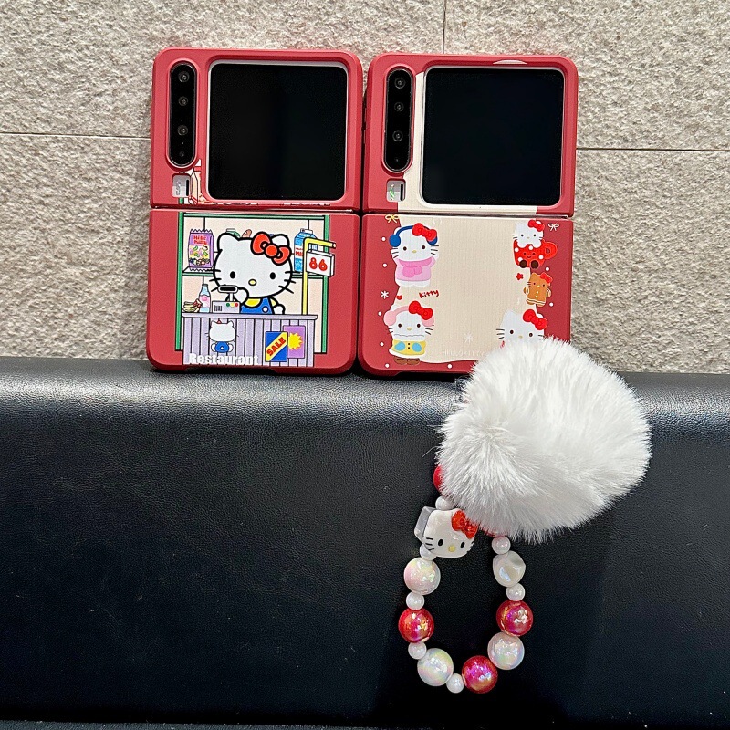 Convenience Store Hello Kitty Suitable for Huawei Pura X Foldable Phone Case Samsung Z Flip 7 Cartoon Mix Flip 2