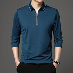国境を越えた純色tシャツ男性長袖男性poloシャツ綿速乾大サイズ男性服襟tシャツ潮牌卸売り