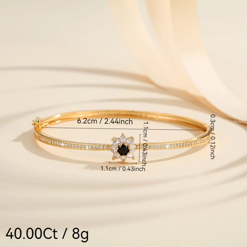 Brazalete de moda de cobre chapado en oro micropartículas de piedra de silicio transfronterizas temperamento brazalete de mujeres joyas exquisitas al por mayor