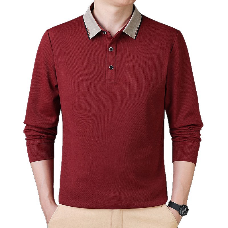 5XL - 9XL primavera y otoño hombre camiseta polo de manga larga papá más camiseta de tapa grande hombre camiseta casual universal