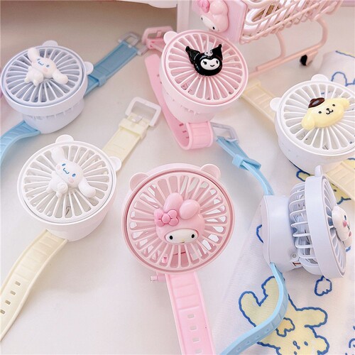 Watch fan usb charging high wind silent cute cartoon student portable mini wrist fan