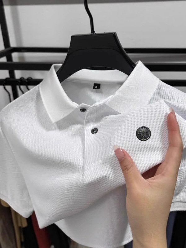 大きいサイズのトレンディなブランドカウンター本物の半袖 Tシャツメンズポロ Tシャツ 2025 夏の新しいお父さん着用紳士服|undefined