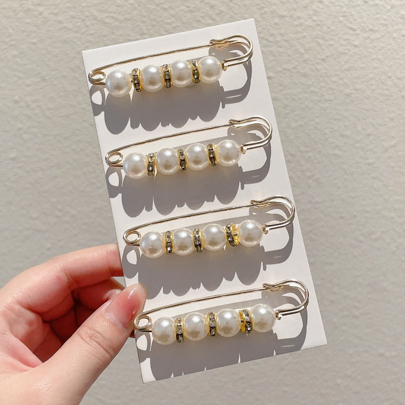 Falda con hebilla de cintura de perlas, circunferencia de cintura grande, cambio de artefacto, hebilla anti-luz, ropa, broche de diseño fijo