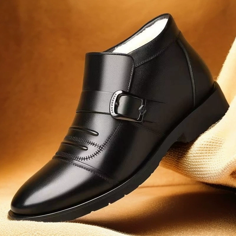 Теплые, толстые, бархатные хлопчатобумажные туфли мужские хлопчатобумажные сапоги среднего и пожилого возраста на работе