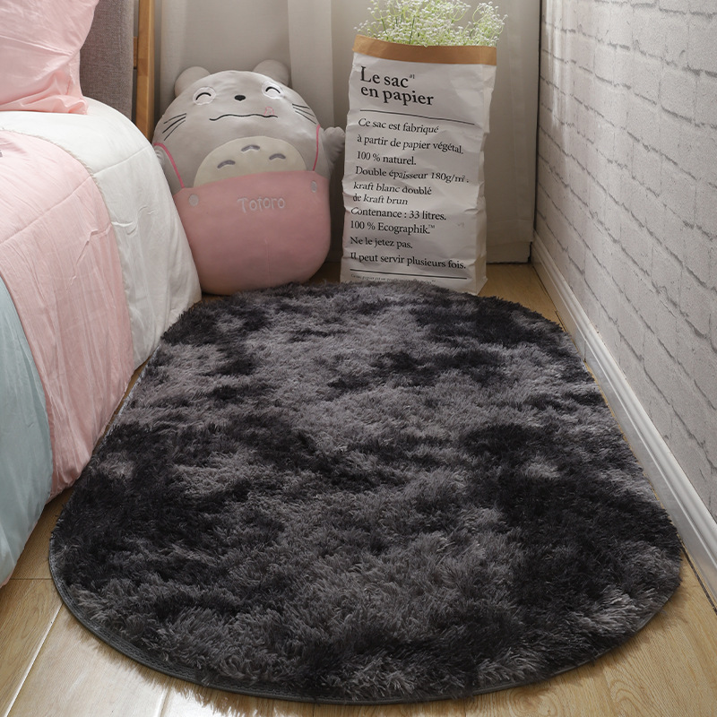 Luz de lujo dormitorio mantas de cama sala de estar oval simple estera de suelo vello largo teñido antideslizante balcón estera de ventana flotante paquete suave image 21
