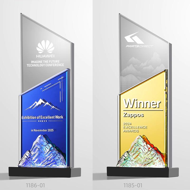 Trofeo de cristal de alta gama personalizado creativo nuevo premio anual excelente equipo de empleados proveedor medalla souvenirs