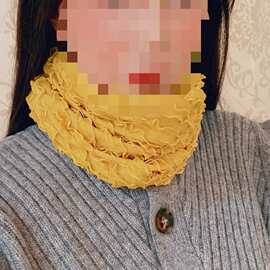 秋冬围脖两用空顶帽套女增高颅顶宽边发带保暖遮盖抹额花边围巾