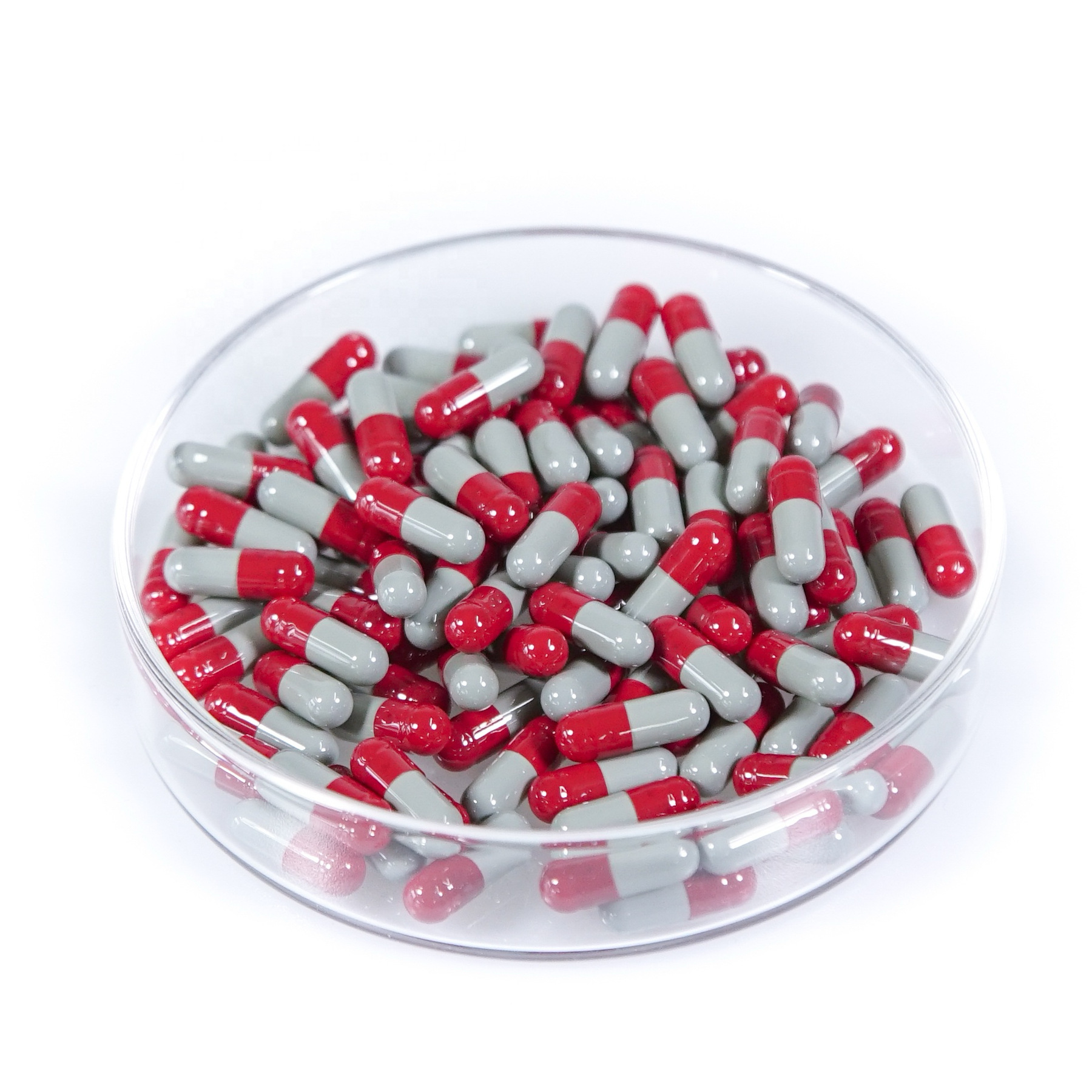 Venta directa de fábrica de cápsulas huecas de gelatina n.° 0, cápsulas solubles gástricas azules y blancas, cápsulas farmacéuticas al por mayor.