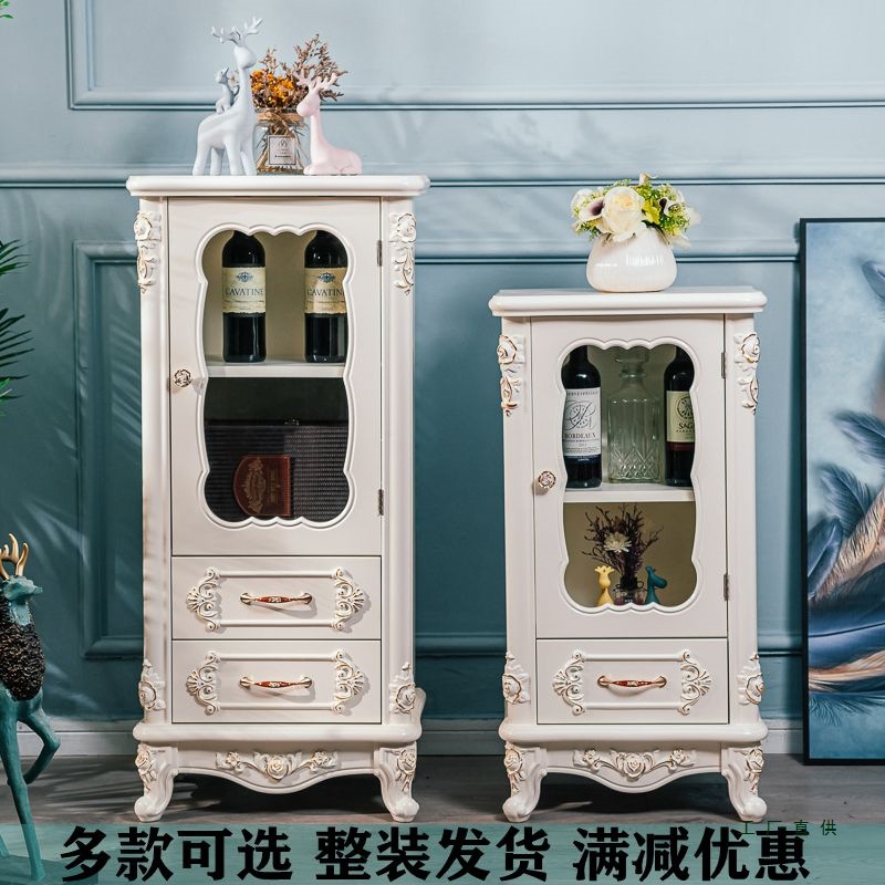 European Wine Cabinet Modern Minimalist Living Room Cabinet Solid Wood Restaurant Wine Cabinet Storage Decorative Storage Cabinet Entrance Sideboard
