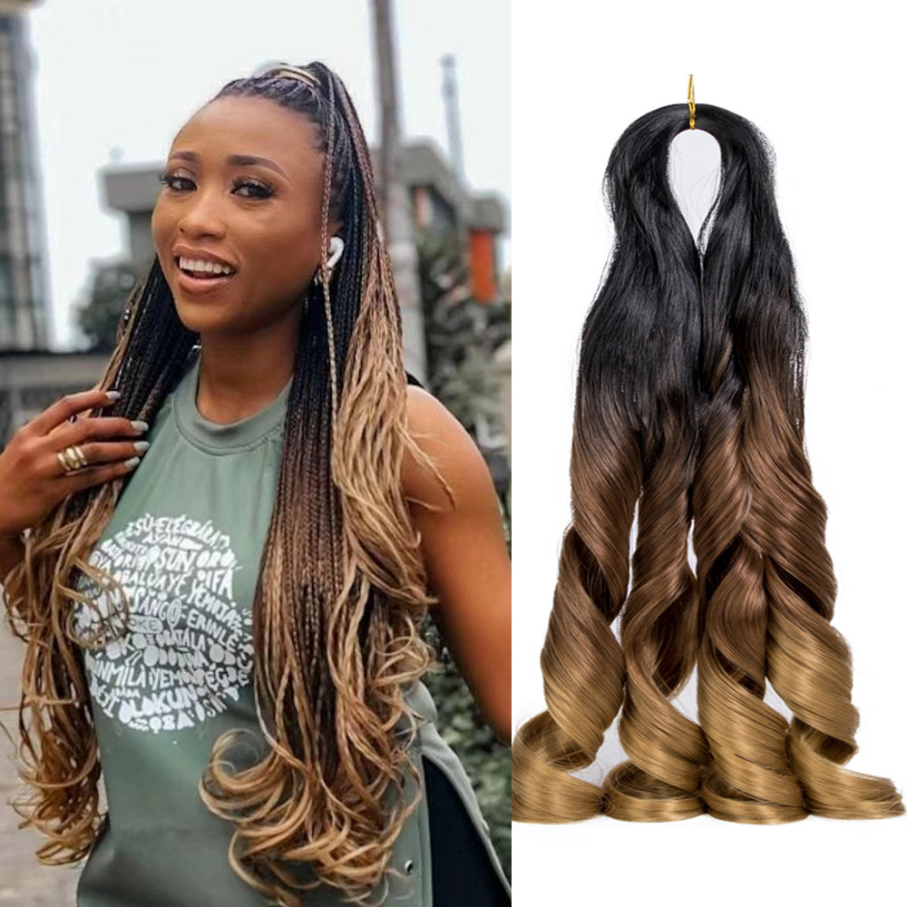 75g French Spiral Curl Hair Wavy Braiding Hair French Long Curly Hair Screws