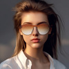 Transparent glasses, trend sunglasses, sun protection cream, Japanese and Korean, gradient, UF-protection