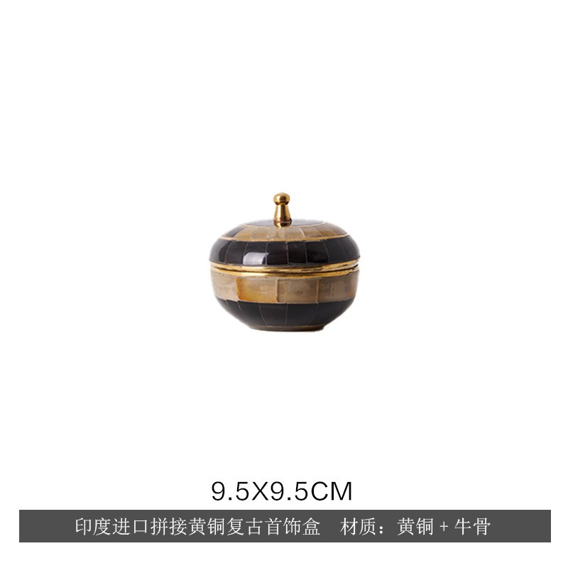 접합된 황동 복고풍 보석함 9.5*9.5*9.5cm
