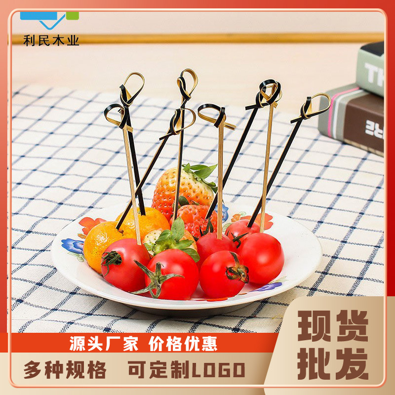 Palillos de Bambú para Fruta Desechables Hechos a Mano para Ensaladas