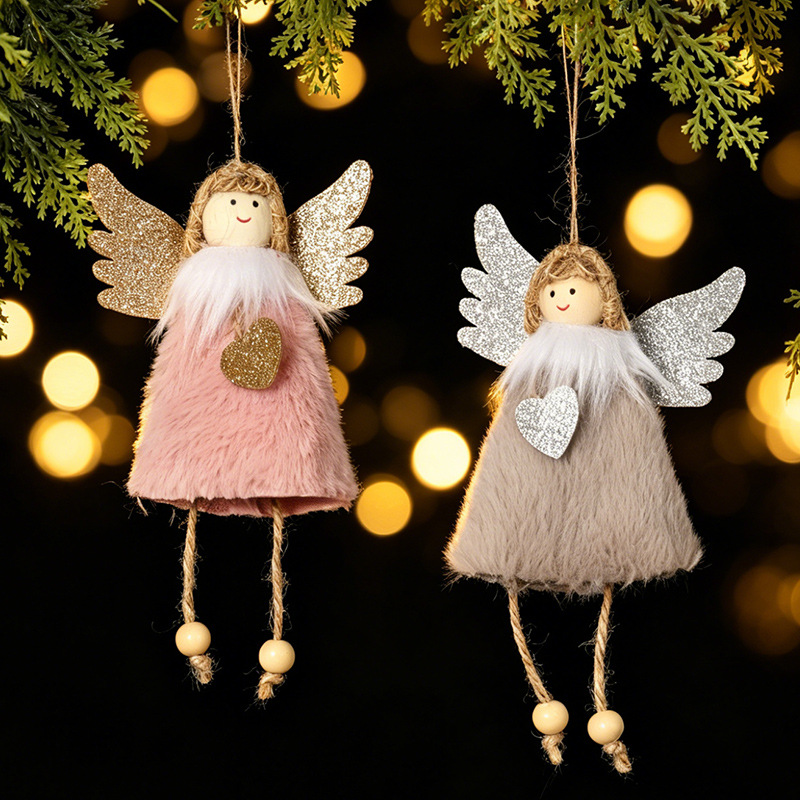Christmas decoration angel pendant Christmas tree love little angel pendant party scene arrangement plush pendant