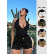 Y 68204 High waist button cargo shorts ����Ŧ�۹�װ�̿�