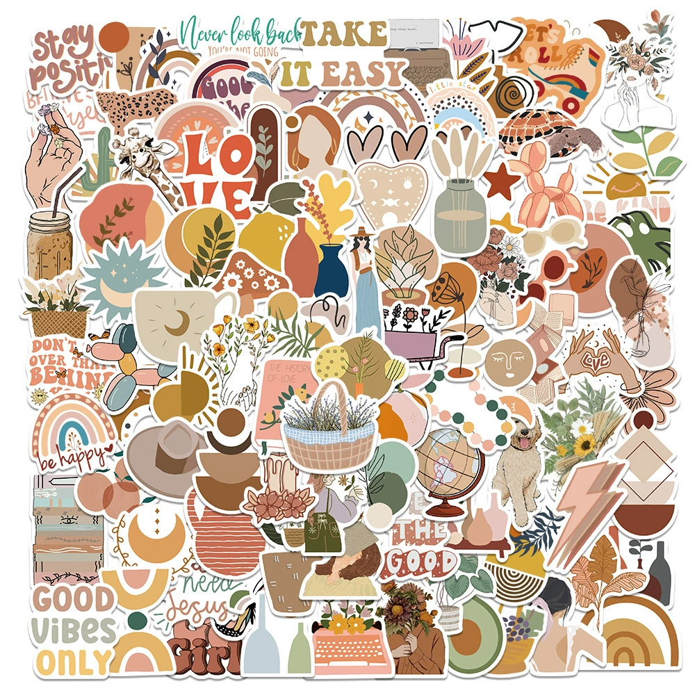 100 шт. Новый минималистский свежий стиль ins абстрактное искусство украшения багаж компьютер богемные наклейки