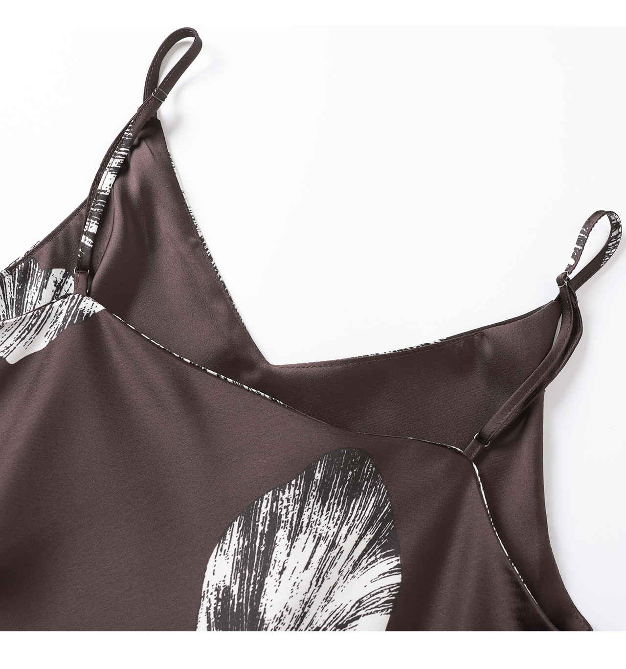 Váy dây satin họa tiết hoa nhỏ buông nhẹ mùa hè — màu xám chi tiết 25