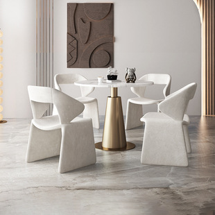 Sales Office Negotiation Leisure Table and Chair Set, Reception Small Round Table, Light Luxury Reception Area, One Table and Four Chairs, Nordic Simple Style