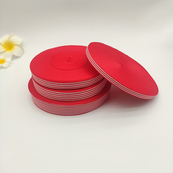 Spot red and white color ribbon polyester jacquard ribbon clothing trouser edge Hemming belt gift decoration packaging belt accessories