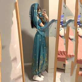 印度舞演出服女茉莉公主cos服饰异域风情服装西域舞姬肚皮舞配饰