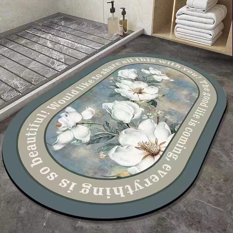 Alfombrilla de baño de tierra de diatomeas antideslizante para dropshipping transfronterizo Temu, alfombrilla de suelo para baño, alfombrilla de inodoro absorbente de agua de secado rápido, alfombrilla para puerta.
