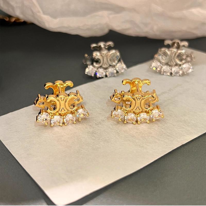 Retro small design double-sided elegant earrings with letters with…