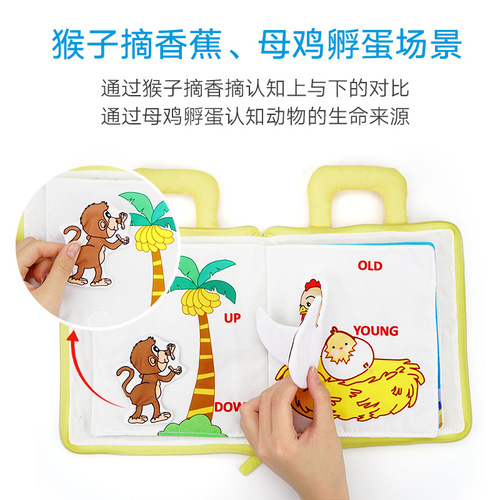 jollybaby baby quiet cloth book can not be torn and can be chewed educational enlightenment busy book 0-3 years old early education toys