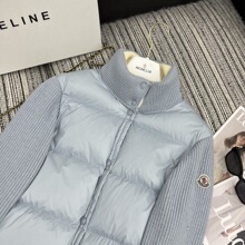 25秋冬新款时髦百针织袖立领羽绒服外套（女式牛仔裤）