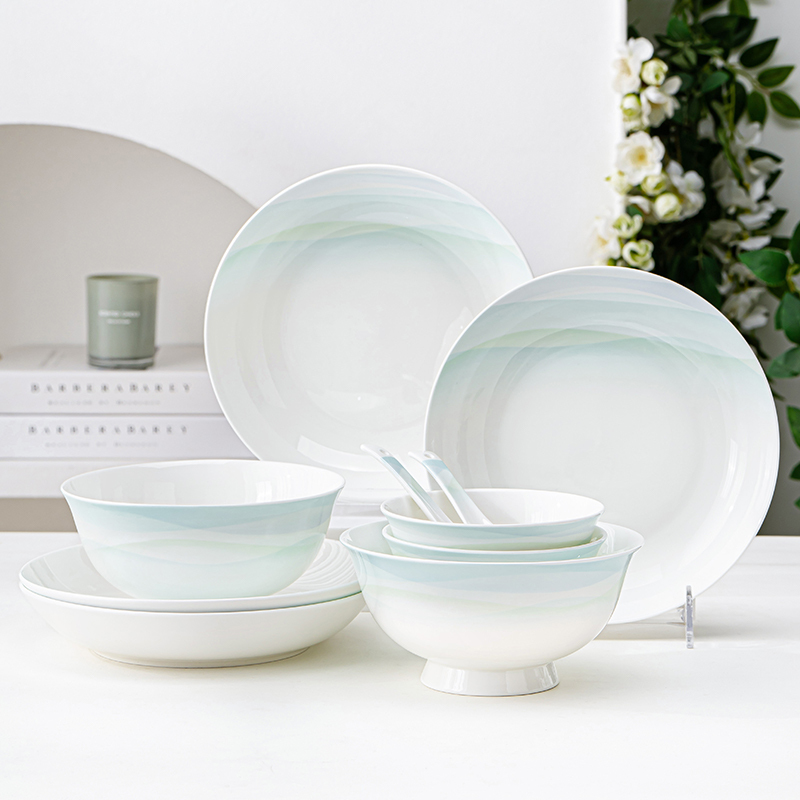 2026 New High-Quality Ceramic Bowl and Plate Set for Home Use, Perfect for Housewarming, Jingdezhen Gift Box, Premium Set