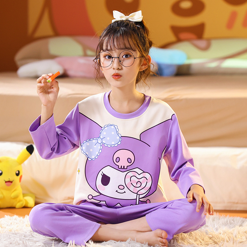 Q cotton long set 8819 purple Luomi
