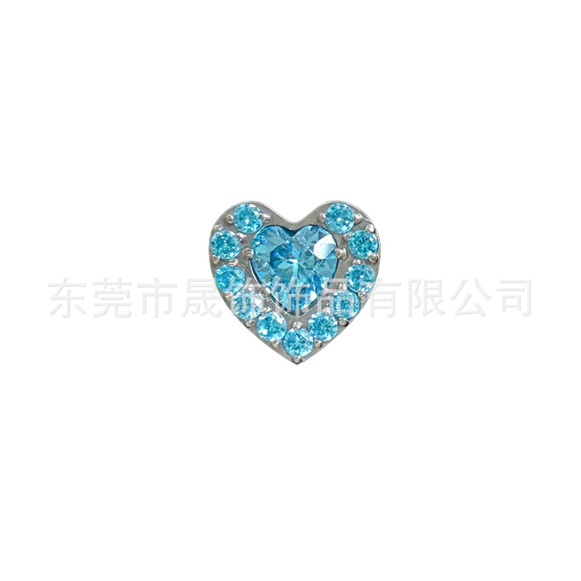 F136 Titanium Heart Studded Multicolor Cubic Zirconia Ear Stud Heart Labret Stud G23 Implant Grade Titanium 人体 Piercing Jewelry Helix Cartilage Stud
