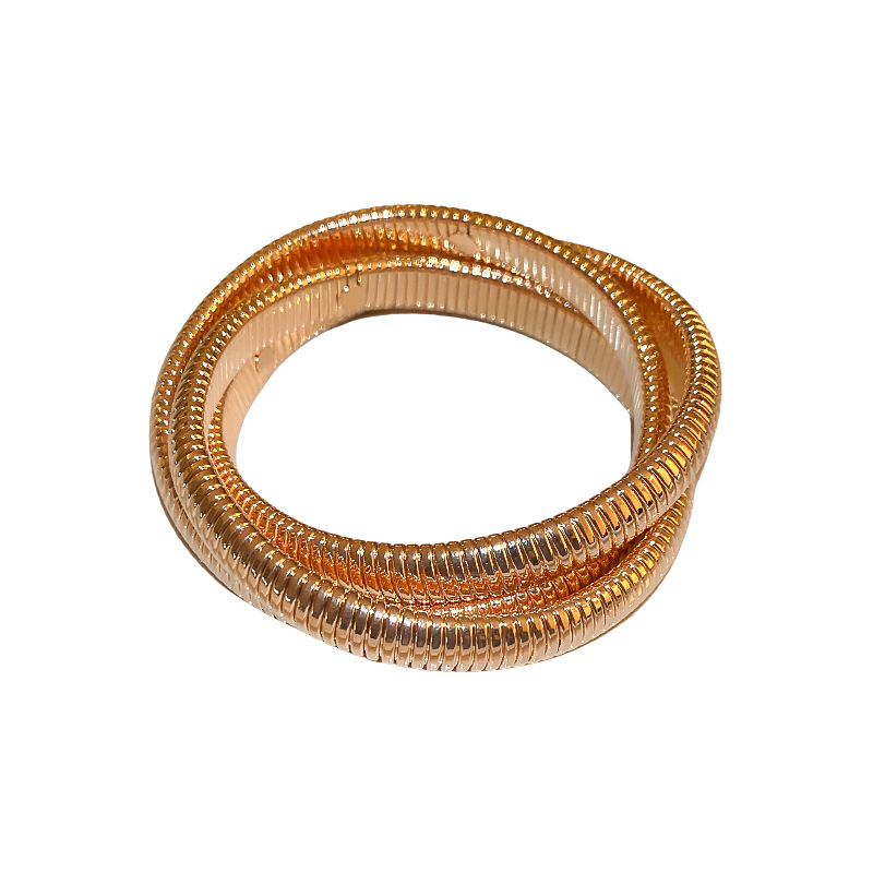 Pulsera elástica de tres capas exagerada retro europea y americana pulsera de diseño creativo personalizada pulsera de lujo ligera de moda para mujeres