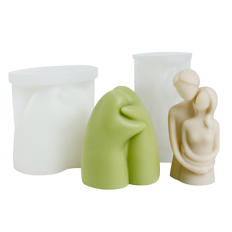 New portrait silicone mold DIY creative hug couple hug ghost aromatherapy candle ornaments plaster mold