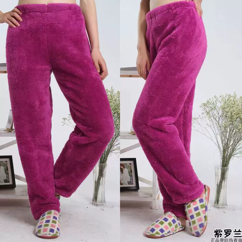 Пижама парная утолщенная на флисовой подкладке, женские домашние свободные коралловые флисовые осенне-зимние мужские домашние брюки, сказочные теплые брюки