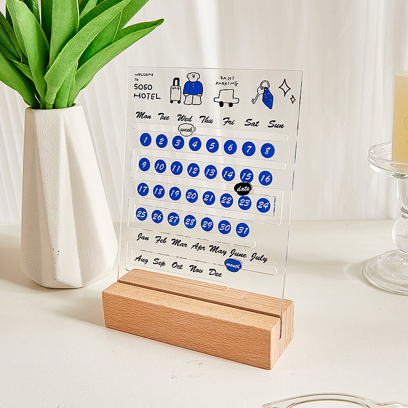 2024 Nuevo calendario ins calendario creativo personalizado decoración de escritorio de oficina de acrílico de alto aspecto