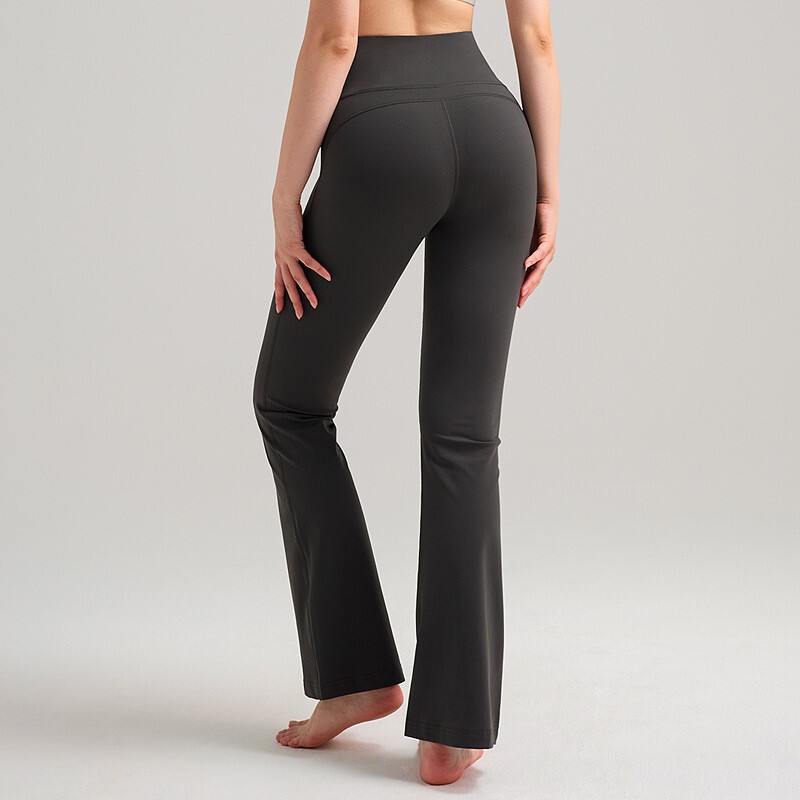 L-U Same Style Groove Series Women's Upgraded High-Waisted Flared Pants, High Elasticity, Naked Feel, Moisture-Wicking, Quick-Dry Pants 30*
