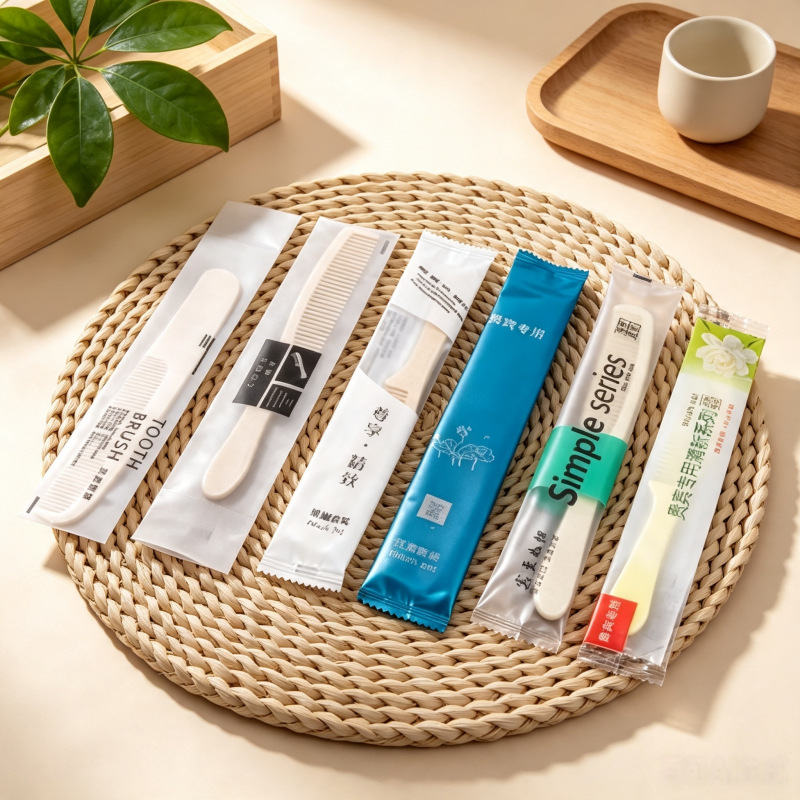 Disposable comb, hotel-specific toiletry set, two-color long plastic comb for guest rooms