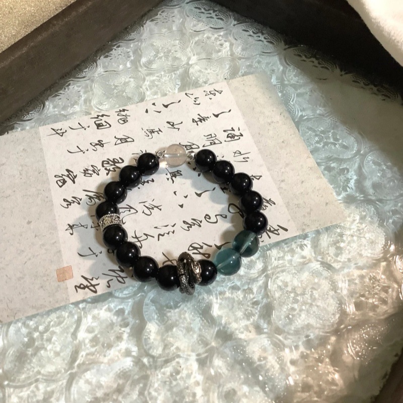 新中式蝴蝶串珠手链ins小众设计森系仿玉石竹节铃铛手镯闺蜜手链|undefined